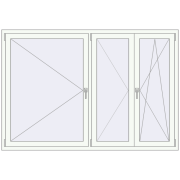 REHAU ENERGY-SAVING SYNEGO MD 1980x1350 mm RAL 9016 Traffic white two-sided