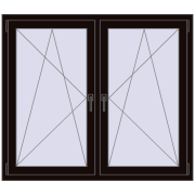 REHAU ENERGY-SAVING SYNEGO MD 1440x1175 mm BLACK_BROWN dwustronny