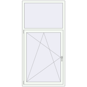 REHAU OPTIMUM EURO-DESIGN 70 1000x2000 mm RAL 9016 Traffic white two-sided