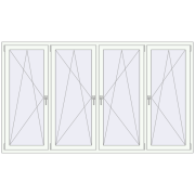 Okna skrzydłowe 2500x1450 mm REHAU OPTIMUM EURO-DESIGN 70 RAL 9016 Traffic white dwustronny