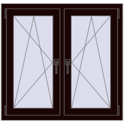 Okna skrzydłowe 1020x950 mm REHAU ENERGY-SAVING SYNEGO MD CHOCOLATE_BROWN dwustronny
