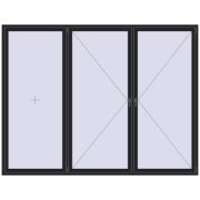 REHAU ENERGY-SAVING SYNEGO MD 3000x2300 mm BLACK_ULTI-MATT two-sided