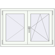 REHAU ENERGY-SAVING SYNEGO MD 1020x720 mm RAL 9016 Traffic white two-sided