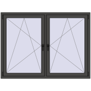 REHAU ENERGY-SAVING SYNEGO MD 1725x1220 mm BASALT_GREY dwustronny