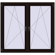 REHAU ENERGY-SAVING SYNEGO MD 1500x1415 mm BLACK_BROWN dwustronny