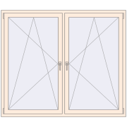 REHAU OPTIMUM EURO-DESIGN 70 1750x1500 mm CREAME_WHITE_50L-2 two-sided