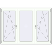 REHAU OPTIMUM EURO-DESIGN 70 1750x1250 mm RAL 9016 Traffic white two-sided