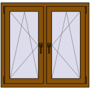 Okna skrzydłowe 1005x965 mm REHAU ENERGY-SAVING SYNEGO MD GOLDEN OAK dwustronny