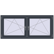 REHAU ENERGY-SAVING SYNEGO MD 1575x710 mm ANTHRACITE_GREY_STRUKTURAL dwustronny