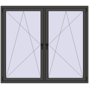 Okna skrzydłowe 1840x1565 mm REHAU ENERGY-SAVING SYNEGO MD BASALT_GREY dwustronny