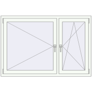 REHAU OPTIMUM EURO-DESIGN 70 1490x1000 mm RAL 9016 Traffic white two-sided