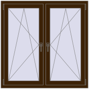 REHAU OPTIMUM EURO-DESIGN 70 1200x1200 mm DARK_OAK two-sided