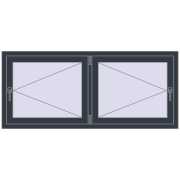 REHAU OPTIMUM EURO-DESIGN 70 1600x700 mm ANTHRACITE_GREY_STRUKTURAL two-sided