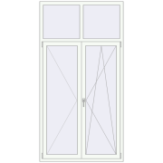 REHAU OPTIMUM EURO-DESIGN 70 1200x2300 mm RAL 9016 Traffic white two-sided
