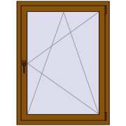 REHAU OPTIMUM EURO-DESIGN 70 850x1200 mm GOLDEN OAK two-sided