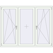 REHAU ENERGY-SAVING SYNEGO MD 1750x1380 mm RAL 9016 Traffic white two-sided