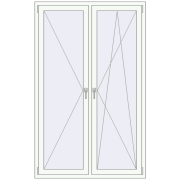 REHAU ENERGY-SAVING SYNEGO MD 1230x1960 mm RAL 9016 Traffic white two-sided