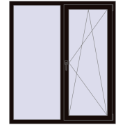 REHAU OPTIMUM EURO-DESIGN 70 1300x1500 mm BLACK_BROWN two-sided