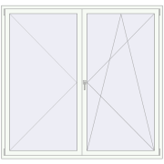 REHAU ENERGY-SAVING SYNEGO MD 2000x1900 mm RAL 9016 Traffic white two-sided
