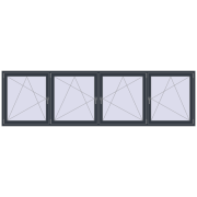REHAU OPTIMUM EURO-DESIGN 70 3500x1000 mm ANTHRACITE_GREY_STRUKTURAL two-sided