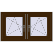 Okna skrzydłowe 990x560 mm REHAU OPTIMUM EURO-DESIGN 70 DARK_OAK dwustronny