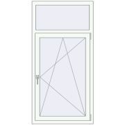 Tilt-and-Turn 800x1600 mm REHAU ENERGY-SAVING SYNEGO MD RAL 9016 Traffic white two-sided