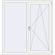REHAU ENERGY-SAVING SYNEGO MD 1400x1500 mm RAL 9016 Traffic white two-sided