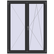 REHAU OPTIMUM EURO-DESIGN 70 1200x1600 mm ANTHRACITE_GREY_GLATT two-sided