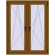 REHAU ENERGY-SAVING SYNEGO MD 1050x1340 mm GOLDEN OAK dwustronny