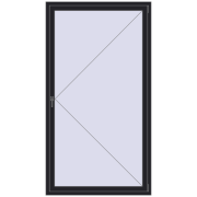 REHAU ENERGY-SAVING SYNEGO MD 1200x2200 mm BLACK_ULTI-MATT two-sided