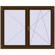 REHAU OPTIMUM EURO-DESIGN 70 1450x1150 mm DARK_OAK two-sided
