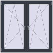 REHAU OPTIMUM EURO-DESIGN 70 1400x1400 mm ANTHRACITE_GREY_STRUKTURAL two-sided