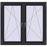 REHAU ENERGY-SAVING SYNEGO MD 1335x1205 mm BLACK_ULTI-MATT dwustronny