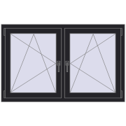 REHAU ENERGY-SAVING SYNEGO MD 1410x830 mm BLACK_ULTI-MATT dwustronny