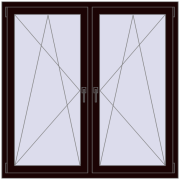 REHAU OPTIMUM EURO-DESIGN 70 1400x1400 mm CHOCOLATE_BROWN two-sided