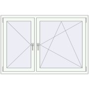 REHAU OPTIMUM EURO-DESIGN 70 1490x1000 mm RAL 9016 Traffic white two-sided