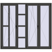 REHAU RENOVATION EURO 70 2000x1800 mm BASALT_GREY two-sided