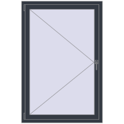 Okna skrzydłowe 1000x1500 mm REHAU ENERGY-SAVING SYNEGO MD ANTHRACITE_GREY_STRUKTURAL dwustronny