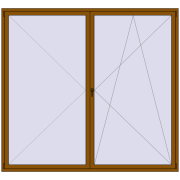 REHAU OPTIMUM EURO-DESIGN 70 2600x2400 mm GOLDEN OAK two-sided