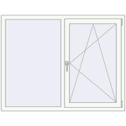 REHAU ENERGY-SAVING SYNEGO MD 1510x1140 mm RAL 9016 Traffic white two-sided