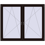 Okna skrzydłowe 1815x1460 mm REHAU ENERGY-SAVING SYNEGO MD BLACK_BROWN dwustronny