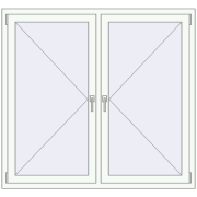 REHAU ENERGY-SAVING SYNEGO MD 1470x1360 mm RAL 9016 Traffic white two-sided