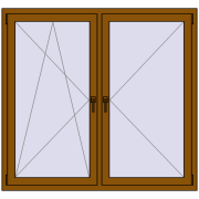 REHAU OPTIMUM EURO-DESIGN 70 1450x1400 mm GOLDEN OAK two-sided