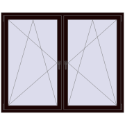 Tilt-and-Turn 1755x1445 mm REHAU ENERGY-SAVING SYNEGO MD CHOCOLATE_BROWN two-sided