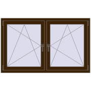 REHAU ENERGY-SAVING SYNEGO MD 1485x875 mm DARK_OAK dwustronny