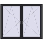 Tilt-and-Turn 1755x1520 mm REHAU ENERGY-SAVING SYNEGO MD BLACK_ULTI-MATT two-sided Tilt-and-Turn 1755x1520 mm REHAU ENERGY-SAVING SYNEGO MD BLACK_ULTI-MATT two-sided