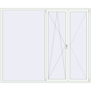REHAU ENERGY-SAVING SYNEGO MD 2640x2200 mm RAL 9016 Traffic white two-sided