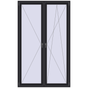 REHAU ENERGY-SAVING SYNEGO MD 1400x2300 mm BLACK_ULTI-MATT two-sided
