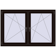 REHAU OPTIMUM EURO-DESIGN 70 1500x1000 mm BLACK_BROWN two-sided