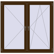 REHAU OPTIMUM EURO-DESIGN 70 1480x1440 mm DARK_OAK two-sided
